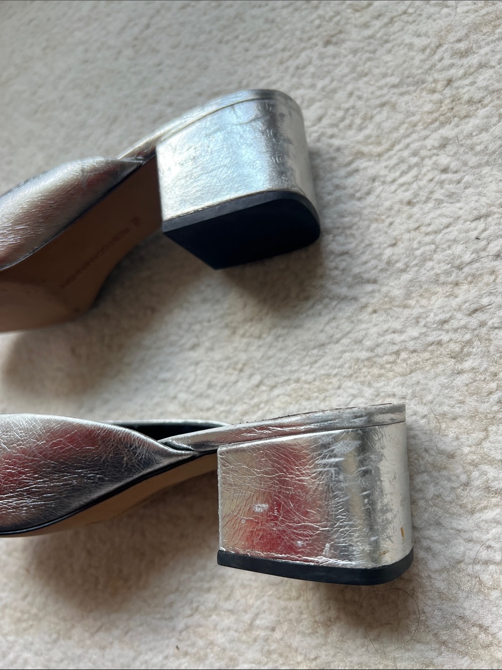 Rebecca Minkoff Metallic Silver Pointed-Toe Mule Flats - Picture 5 of 7